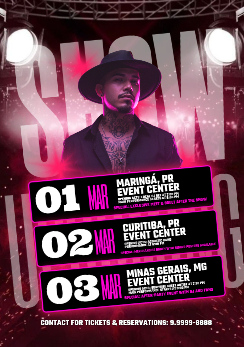 Tour Dates MARCH Template | PosterMyWall