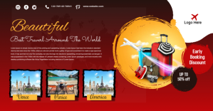 红色 Travel Promotion Facebook begivenhed cover Template