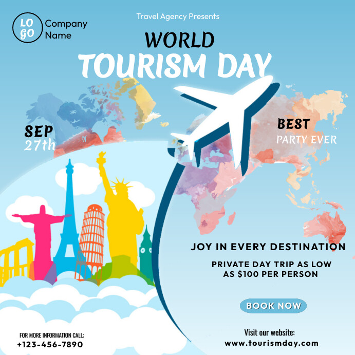 Tourism Day Instagram Post Flyer Template | PosterMyWall