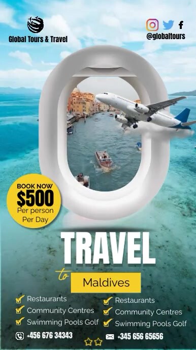 tours and travel company advertisement video Template | PosterMyWall