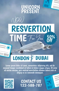 Tours and travel flyers Полстраницы широкого формата template