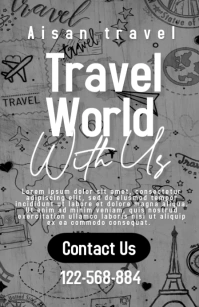 Tours and travel flyers Halv side bred template