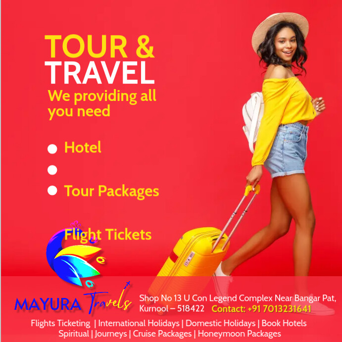 Tours and Travels (1) Instagram Post template