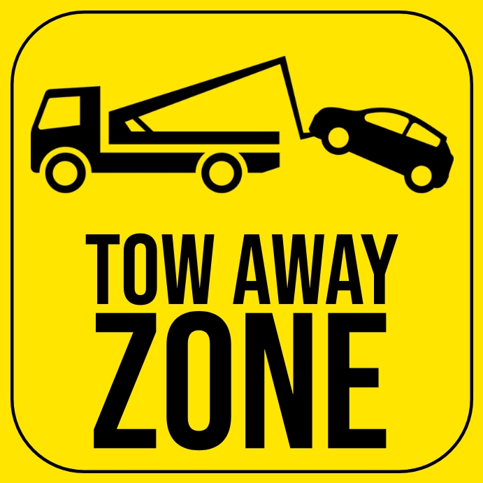 Basic Towing Sign Tow away zone sign Template | PosterMyWall
