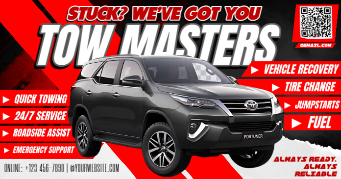Tow masters – reliable help when you need it most Facebook Shared Image template