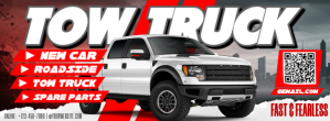 Tow truck solutions made fast Facebook Cover Photo template