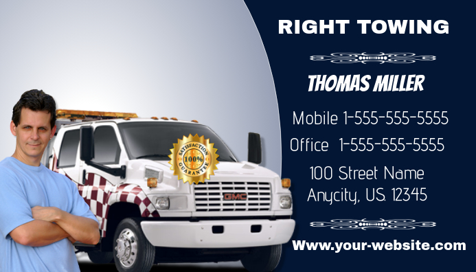 Towing Service Business Card Template Postermywall