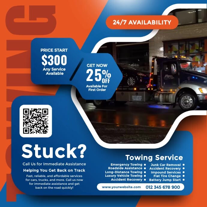 Towing Service Social Media Video Ad Instagram 帖子 template