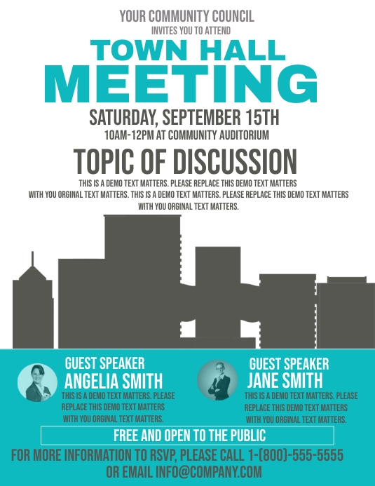 Town Hall Meeting Template PosterMyWall Town Hall Meeting Template PosterMyWall