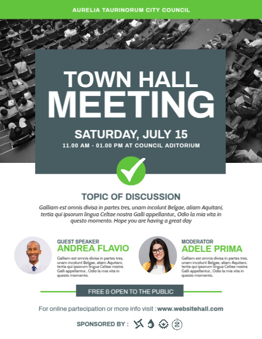 town hall meeting event flyer advertisement Template | PosterMyWall