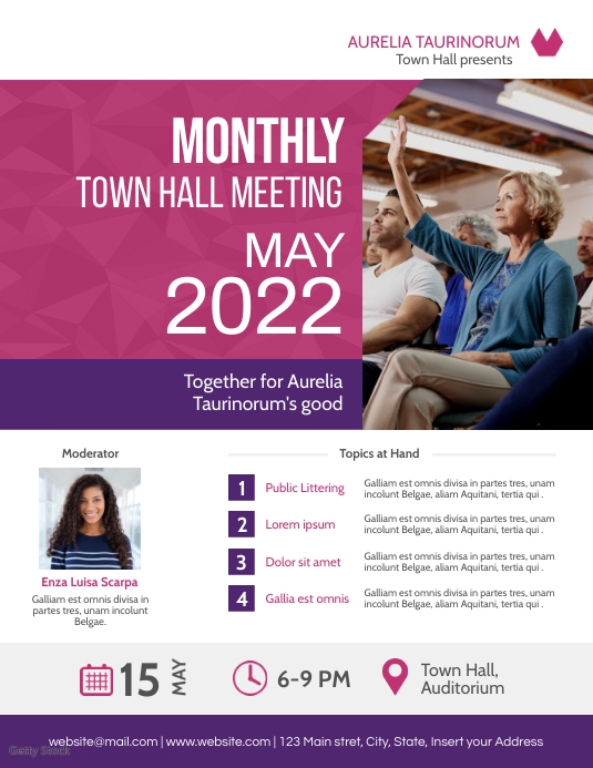 Copy of town hall meeting flyer advertisement templat | PosterMyWall