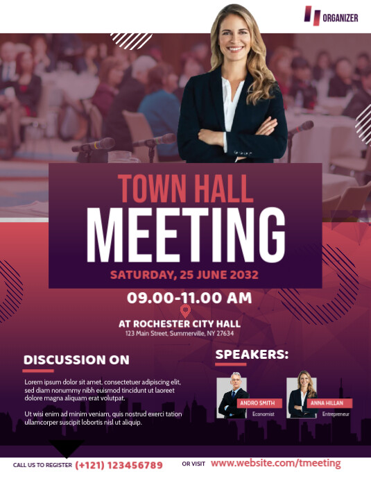 Town Hall Meeting Flyer Template PosterMyWall