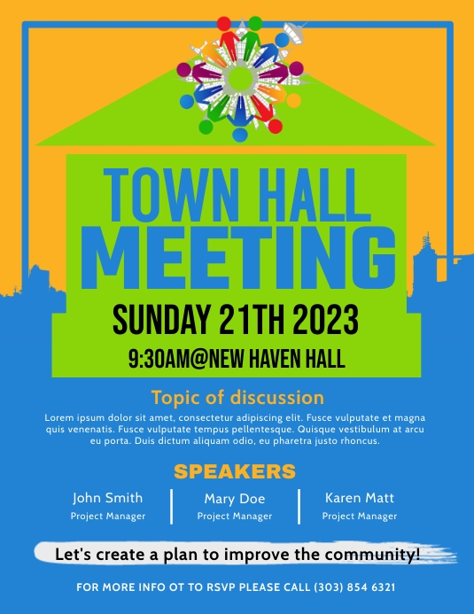 Town Hall Meeting Flyer Template PosterMyWall