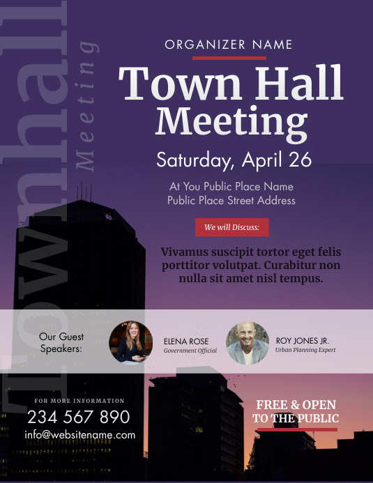 Town Hall Meeting Flyer Template PosterMyWall