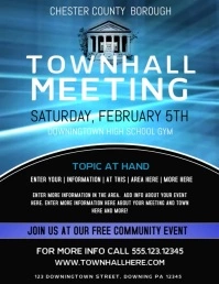 Town Hall Meeting Folheto (US Letter) template