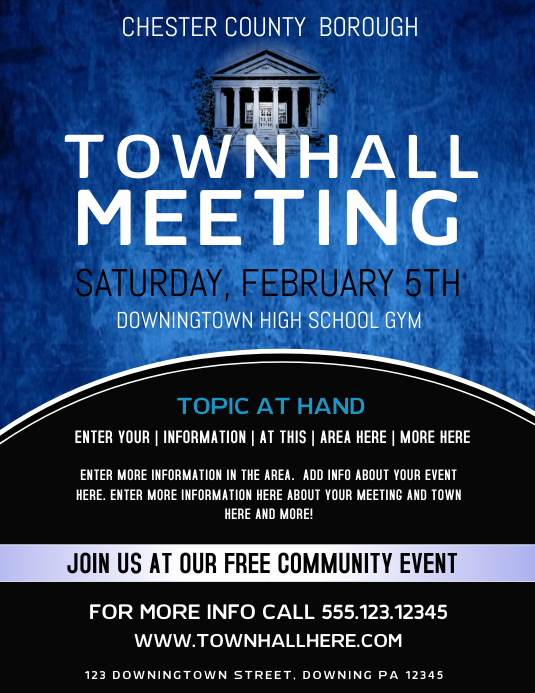 TOWN HALL MEETING Template PosterMyWall