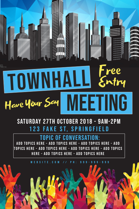 Town Hall Meeting Poster Template PosterMyWall town-hall-meeting-poster-template-postermywall