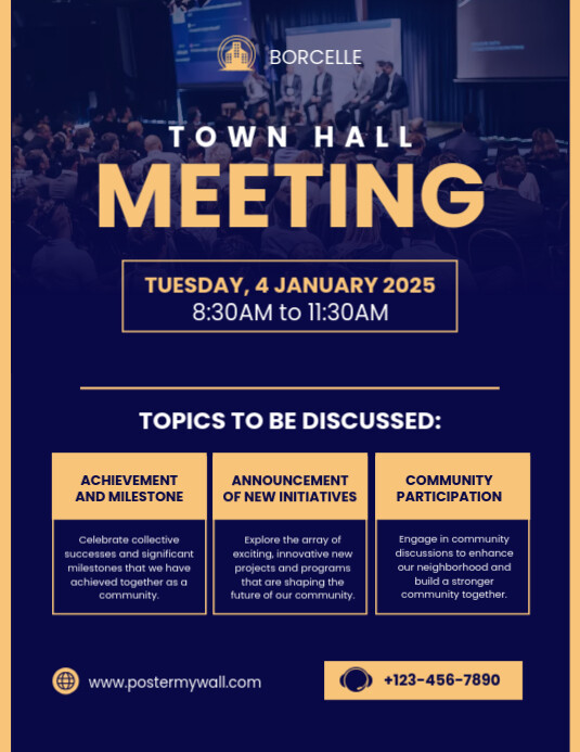 town hall meeting template Folder (US Letter)