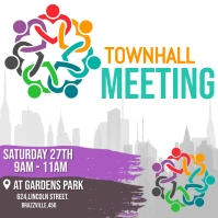 Town hall meetings Logo template