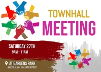Town hall meetings ไปรษณียบัตร template