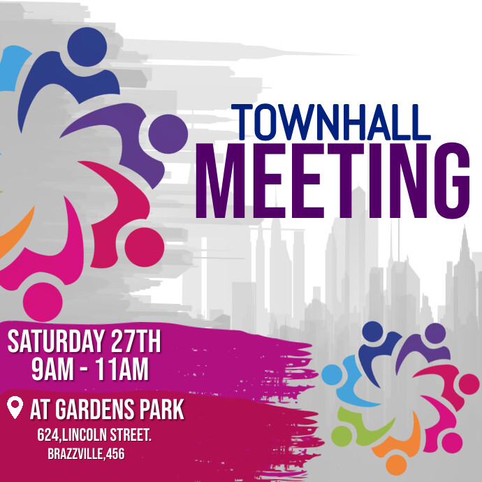 Town hall meetings Modelo | PosterMyWall