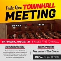 Yellow Townhall Meeting Community Day Video Square (1:1) template