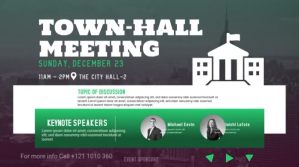 Turquoise Town Hall Meeting Twitter Post Template