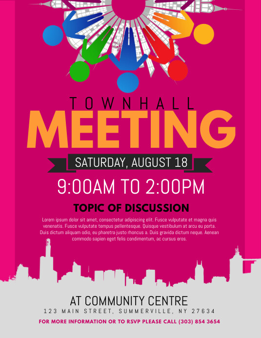 Townhall Meeting Flyer Template Postermywall