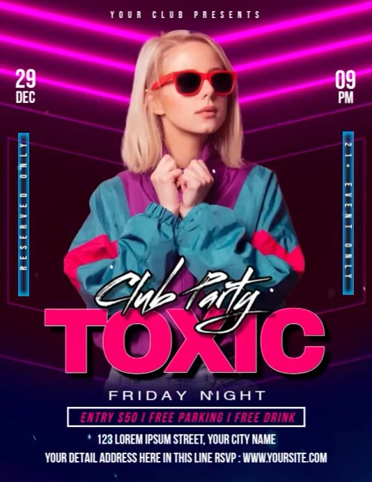 Toxic Club Party Template | PosterMyWall