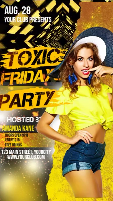 Toxic Friday Bash รีลบน Instagram template