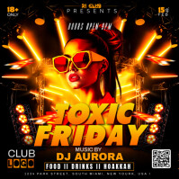 Toxic Friday Night Party Flyer Instagram Post template
