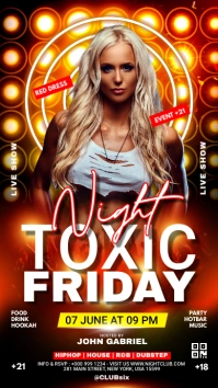 TOXIC FRIDAY  PARTY Digital Display (9:16) template