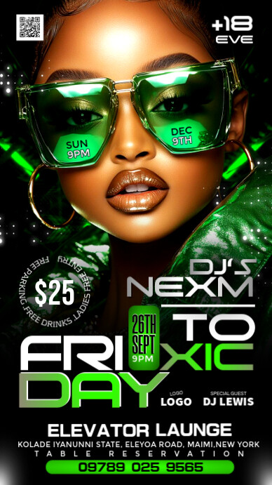 TOXIC FRIDAY PARTY Instagram-verhaal template
