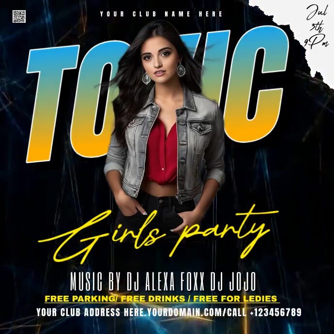Plantilla De TOXIC GIRLS PARTY PosterMyWall plantilla-de-toxic-girls-party-postermywall