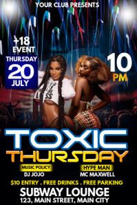 toxic night party Poster template