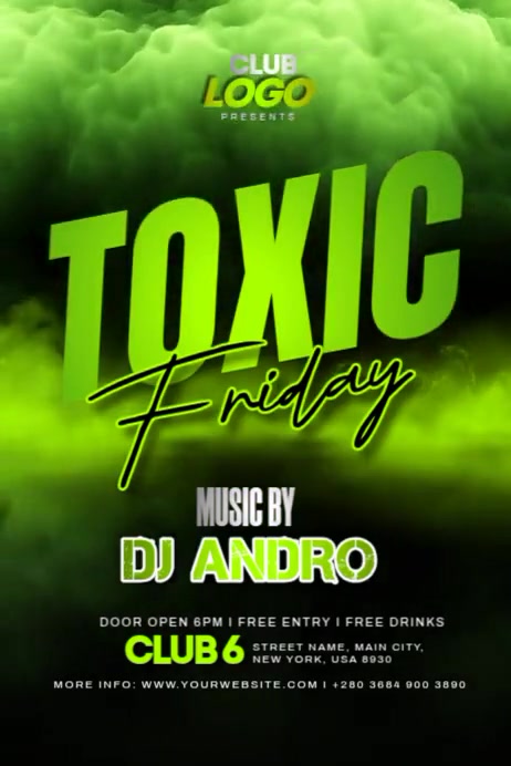 Toxic Party Video Poster template