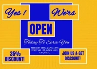 We Are Open Template Postcard