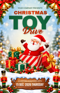 Blanco Christmas Toy Donation แทบลอยด์ Template