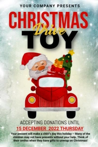 Toy drive,Christmas, Christmas sale,event Gráfico de Pinterest template