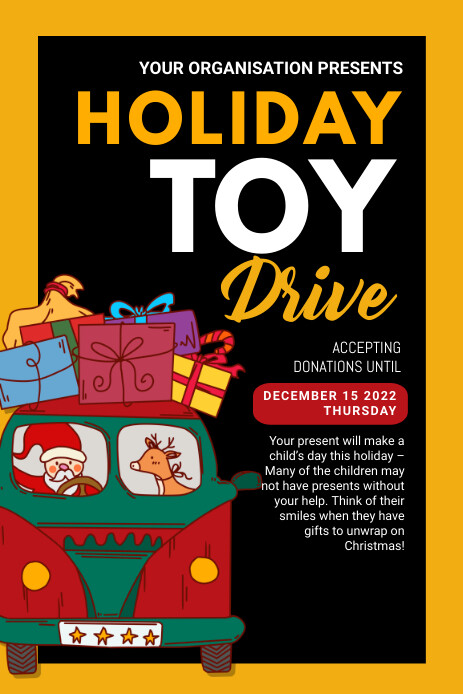 Toy drive,Christmas, Christmas sale,event Pinterest Graphic template