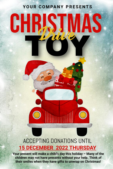 Toy drive,Christmas, Christmas sale,event Grafika na Pinterest template