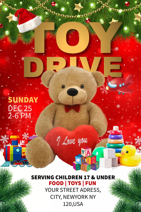 Toy Drive Ads Template PosterMyWall