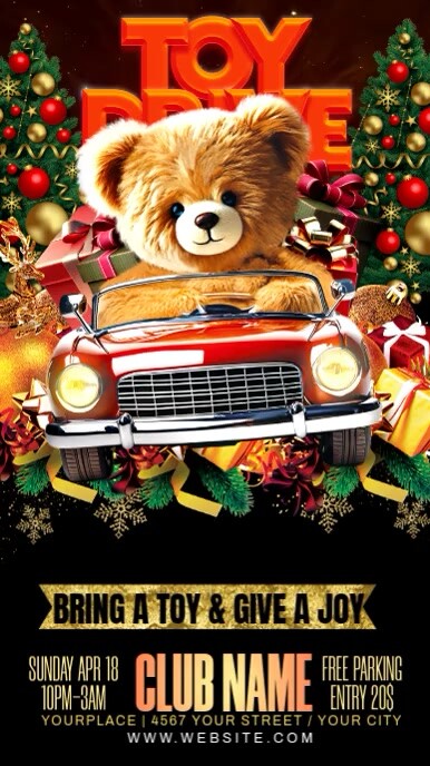 toy drive รีลบน Instagram template