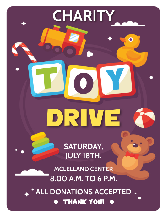 TOY DRIVE Ulotka (US Letter) template