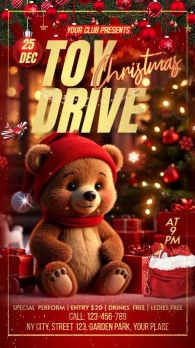 Toy Drive Display template