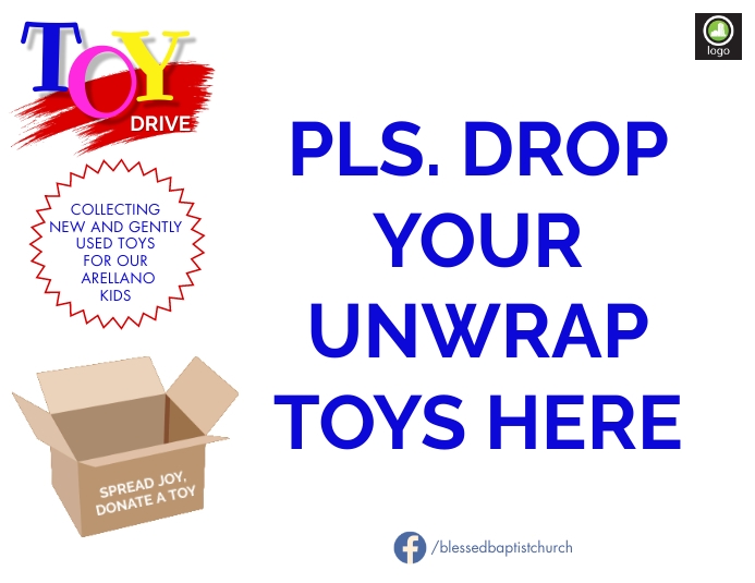 toy drive dropbox label Template | PosterMyWall