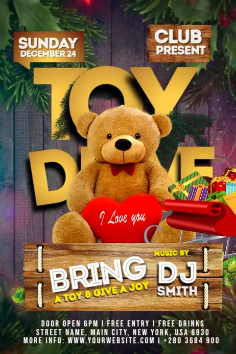 Toy Drive Event Poster Template | PosterMyWall