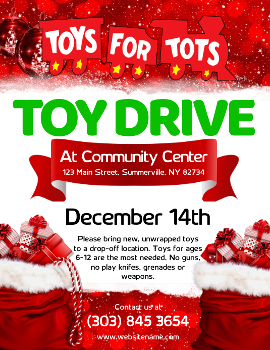 Toy Drive Flyer Рекламная листовка (US Letter) template