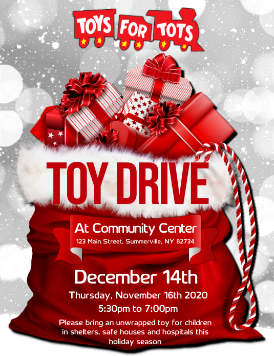 Toy Drive Flyer Folder (US Letter) template