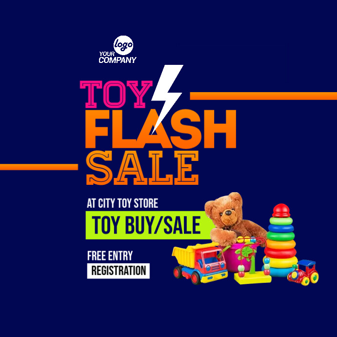 Toy Flash Sale Template โพสต์บน Instagram